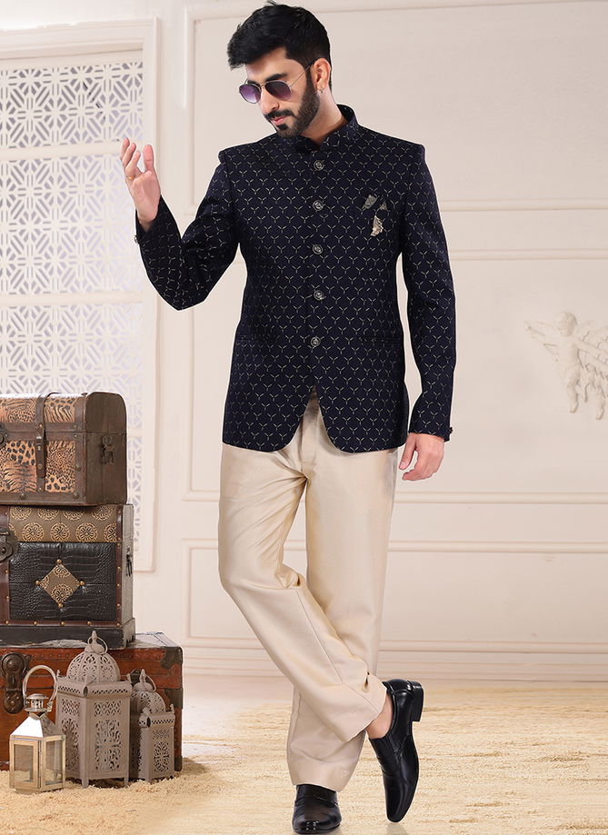 Blue Colour Wedding Wear Mens Wholesale Jodhpuri Suits Catalog 1752